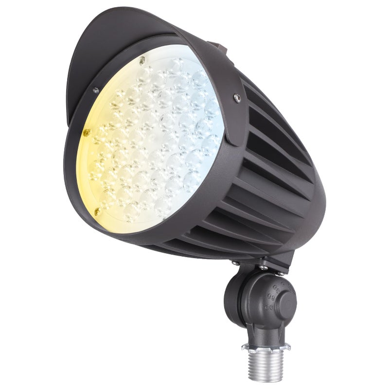 LEONLITE 20W/30W/40W 3CCT LED Bullet Flood Light, 4880LM 3000K/4000K/5000K, Dusk to Dawn 22Â°Focused Flag Pole Light with Knuckle Mount, Weatherproof, 100-277V Commercial Landscape Lights, ETL Listed - Image 1